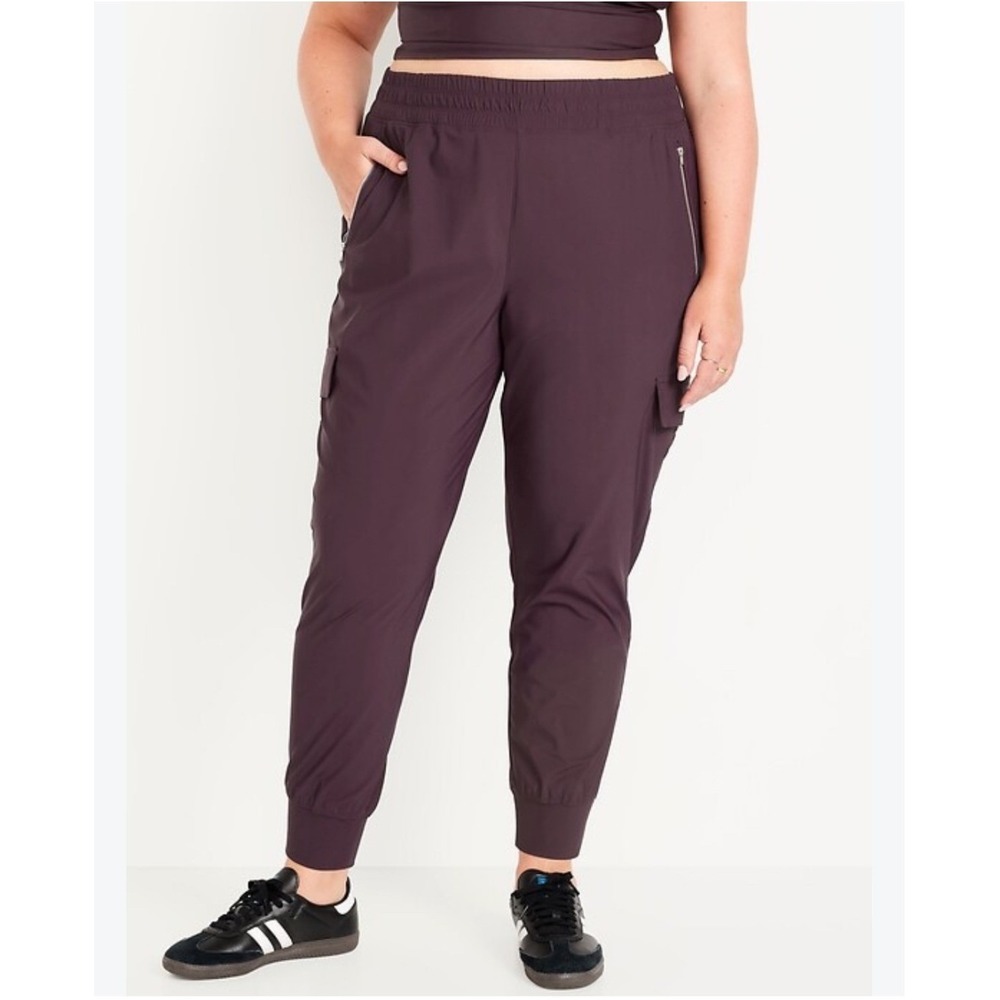 Old Navy SleekTech Go-Dry Cargo Joggers Plum Purple XXL Womens Active Pants